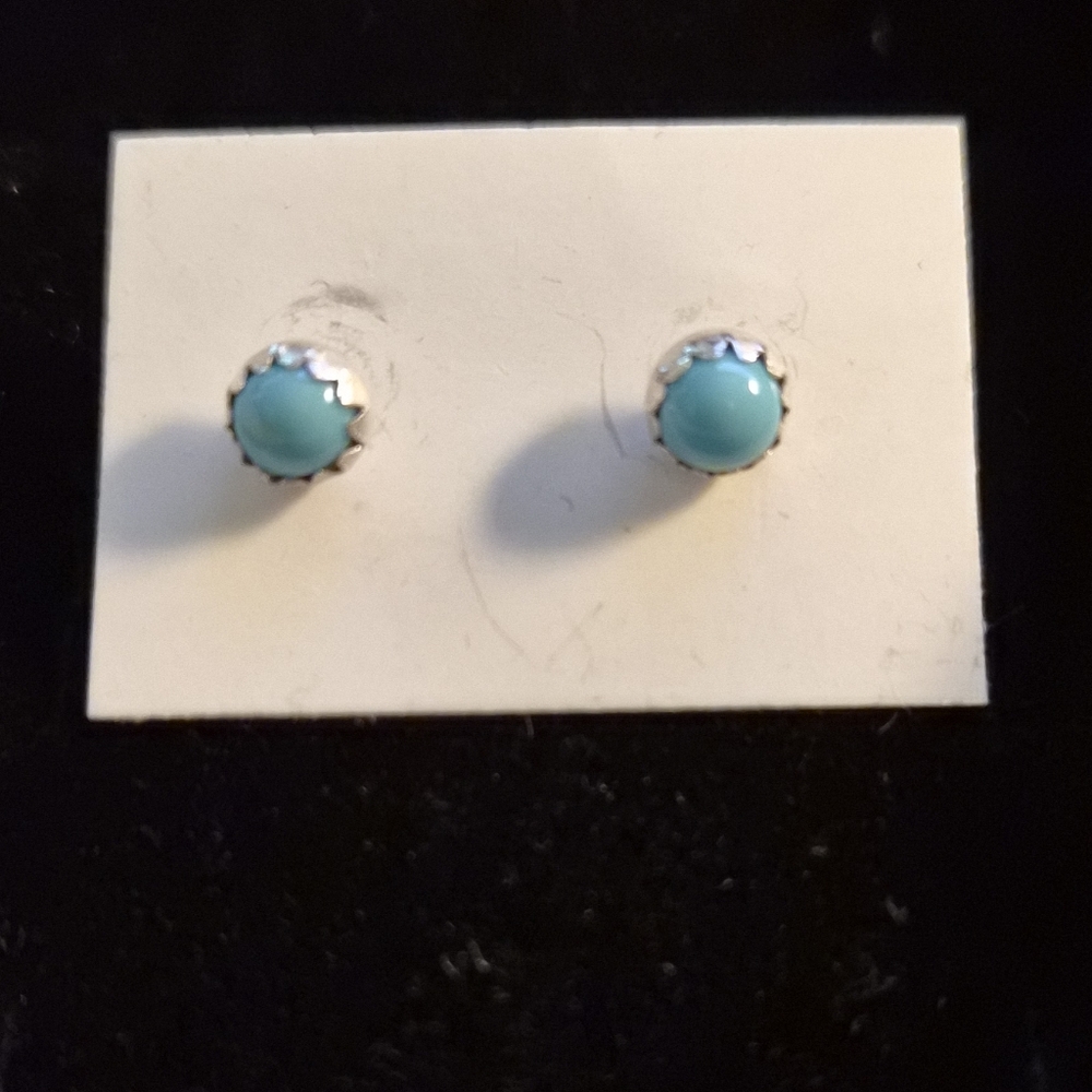 Sterling Silver Turquoise Stud Earrings